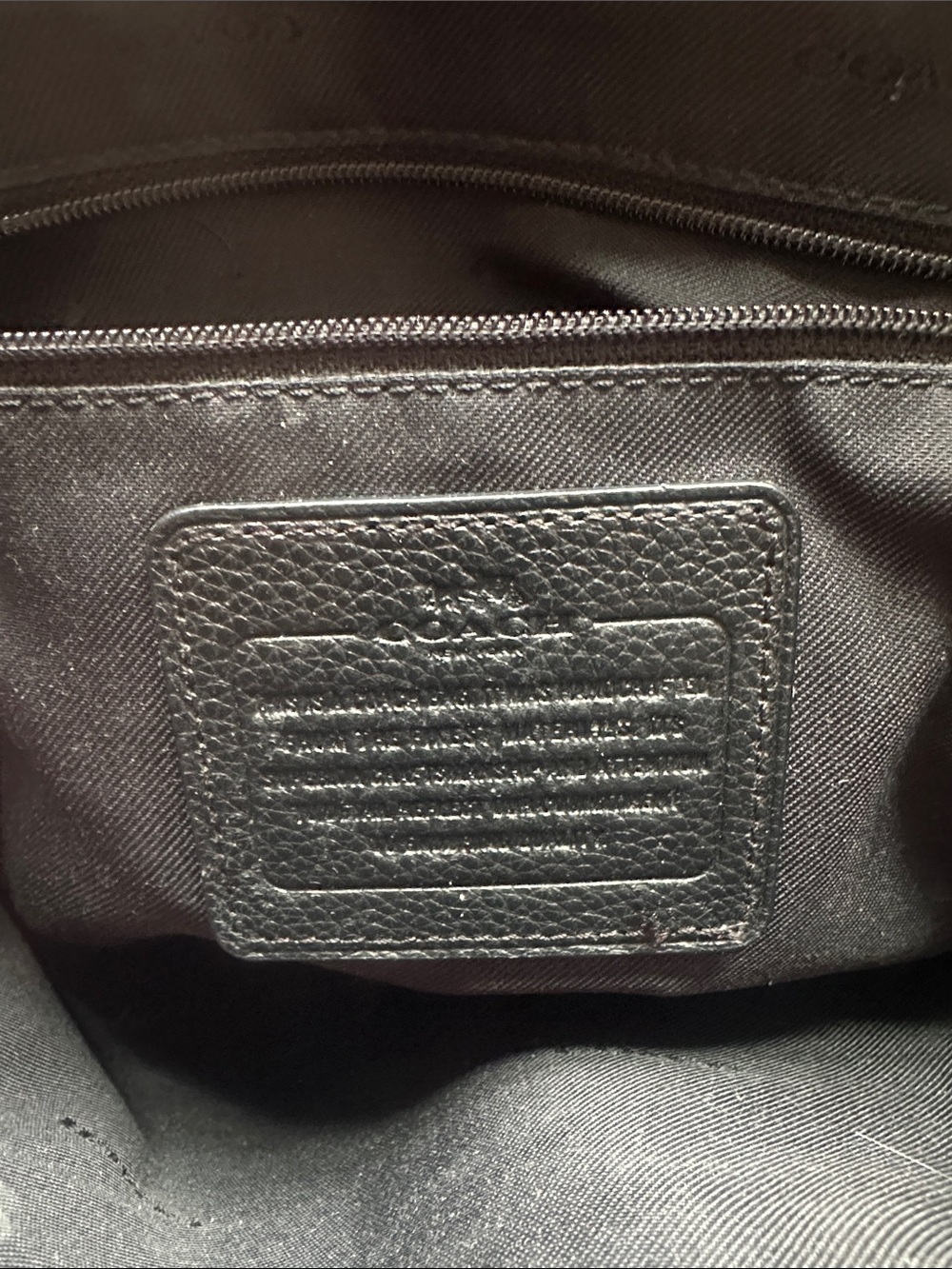 Coach Black Pebbled Leather Tote with Zip Pocket - Picture 4 of 4
